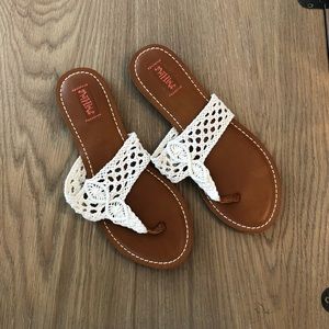Cream Crochet Flip Flip Sandals